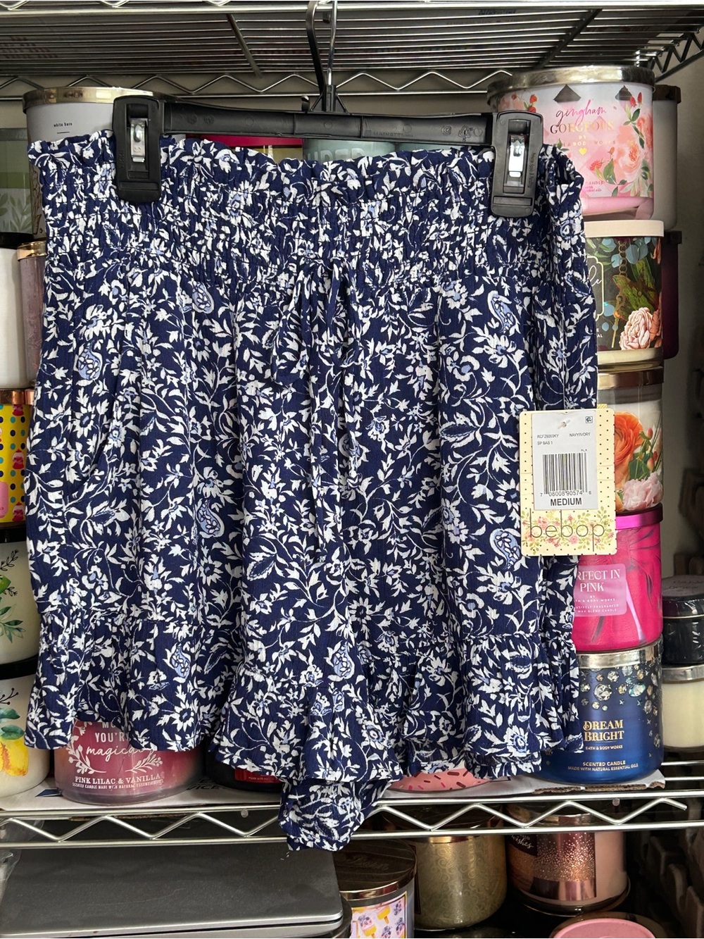 Bebop Stretch Navy Floral Shorts